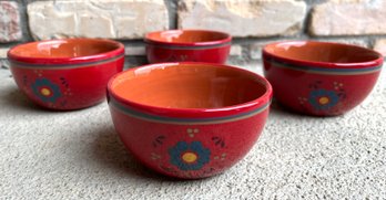 Set Of Four Red Bowls From The Baja Collection