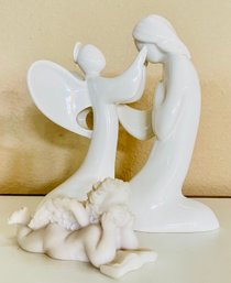 Duo Of Religious Themed Porcelain Figures