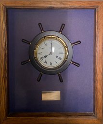Framed Ship Wheel Clock