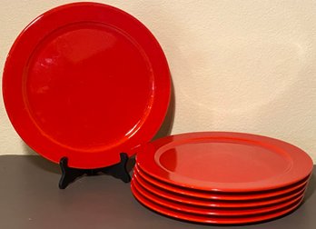 6pc Red Plate Set Made In Germany