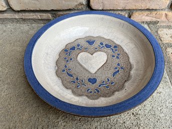 Clay City Pottery Stoneware Folk Art Pie Plate