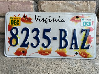 Collectible Virginia License Plate