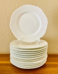 Haviland France White Embossed Porcelain Salad Plates