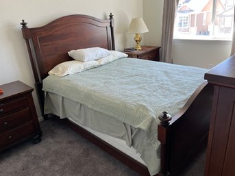 Cherry Wood Queen Bed Frame And Mattress