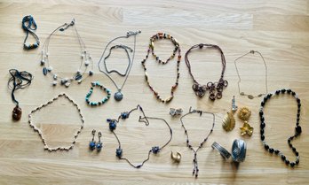 Lot Of Costume Jewelry Including Necklaces, Earrings & Brooches