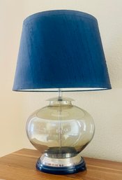 Table Glass Lamp With Blue Lampshade