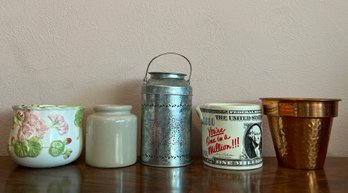 Assortment Of Small Pots Incl. Copper Pot