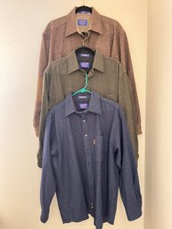 Three Pendleton Wool Shirts - Mens Large
