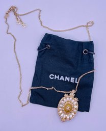 Vintage Chanel Paris Bombay Necklace, With Freshwater Pearls Pendant
