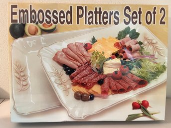 Embossed Serving Platters - NIB