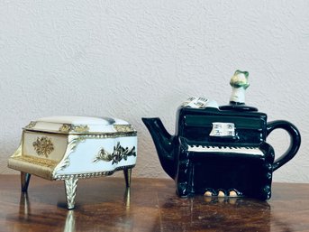 Ceramic Piano Teapot And Music Box