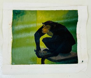 Oil On Canvas Monkey- Unframed