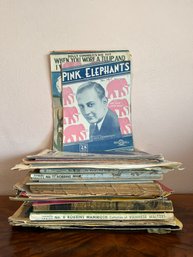 Vintage Sheet Music Incl. Pink Elephants By Guy Lombardo And More!