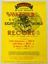 The Vincent Shatters Eight World Records Poster 1952