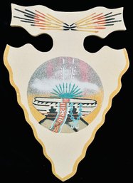 Arrowhead Sand Painting Of Pottery Signed On Back