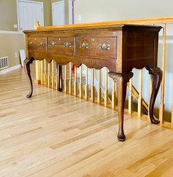 Queen Anne Wooden Server Console With Drawers