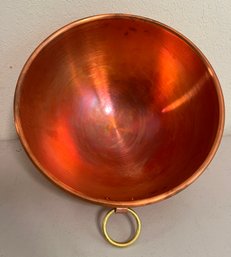 Copper Beating Bowl With Loop Handle