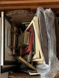 Two Boxes Full Of Vintage Oval And Square Picture Frames