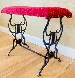 Small Upholstered Iron Bench