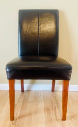 Upholstered Black Faux Leather Dinner Chair