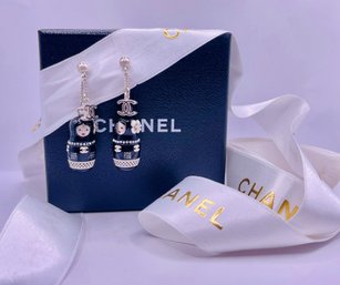 Vintage Chanel Nesting Doll Loop Earrings In Original Box