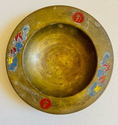 Double Dragon Brass Decorative Bowl