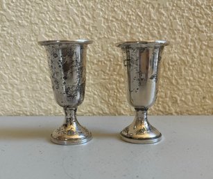 Pair Of Towle Sterling Silver 58 Cordial Holders