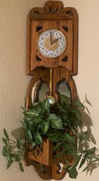 Beautiful Corner Decorative Wall Clock With Faux Plant