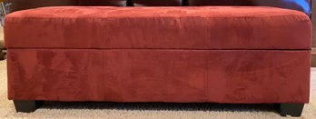 Lovely Suede Ottoman With Storage Space