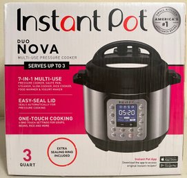 Instant Pot Duo Nova 3 Quart Pressure Cooker - NIB SEALED
