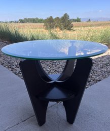 Modern Glass And Wood Side Table