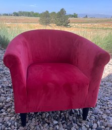 Red Upholstered Side Chair 1 Of 2