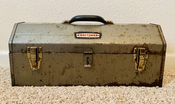 Vintage Craftsman Tombstone Gray Tool Box With Contents