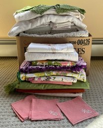 Collection Of Linens Including Napkins And Tablecloths