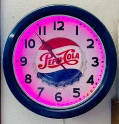 Vintage Pepsi Cola Neon Light Wall Clock