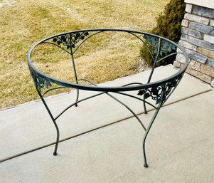 Round Iron Outdoor Table With Glass Tabletop Not Pictured