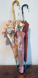 Trio Of  Vintage Floral Umbrellas