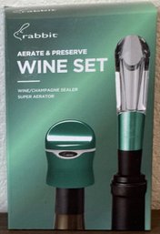 New In Box Rabbit Aerate & Preserve Wine Set