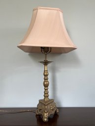 Vintage Brass Renaissance Styled Candlestick Lamp