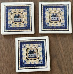 Trio Of Quilt Themed Stone Coasters