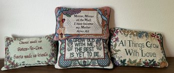 Collection Of Small Stitched Decorative Throw Pillows