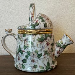 Porcelain Floral Watering Can W/ Unscented Candle