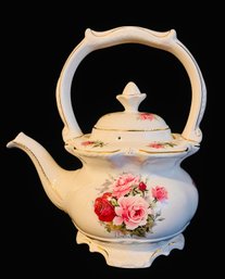 Vintage Crown Dorset Staffordshire England Pink Roses Porcelain Ceramic Tea Pot