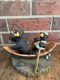 Catch Of The Day - Bearfoots Boating Bear Figurine