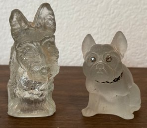 Pair Of Glass Dog Figurines