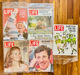 Lot Of 5 Vintage LIFE Magazines
