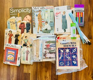 Vintage Sewing Patterns, Magazines, And Materials