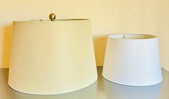 Two Vintage Cream And White Lamp Shades