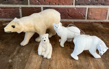 Polar Bears On The Prowl Figurines - 2 Vintage, 1950's?