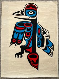 Raven Totem Art On Parchment Paper